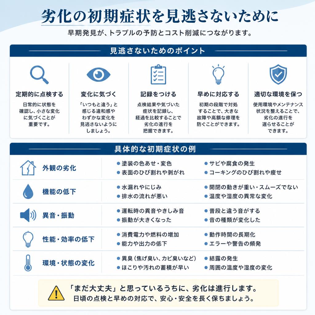 見逃されがちな劣化症状