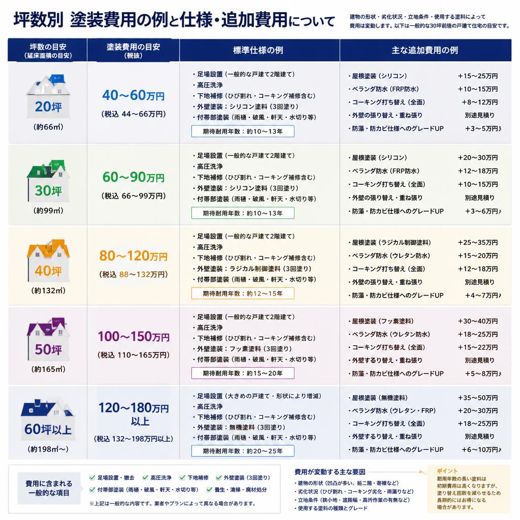 坪数別の費用相場詳細