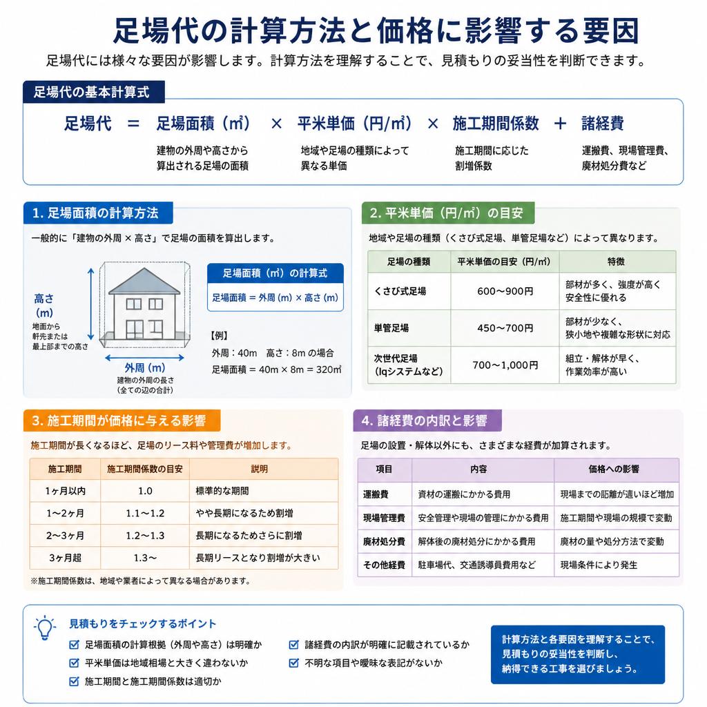 足場代の仕組みと計算方法