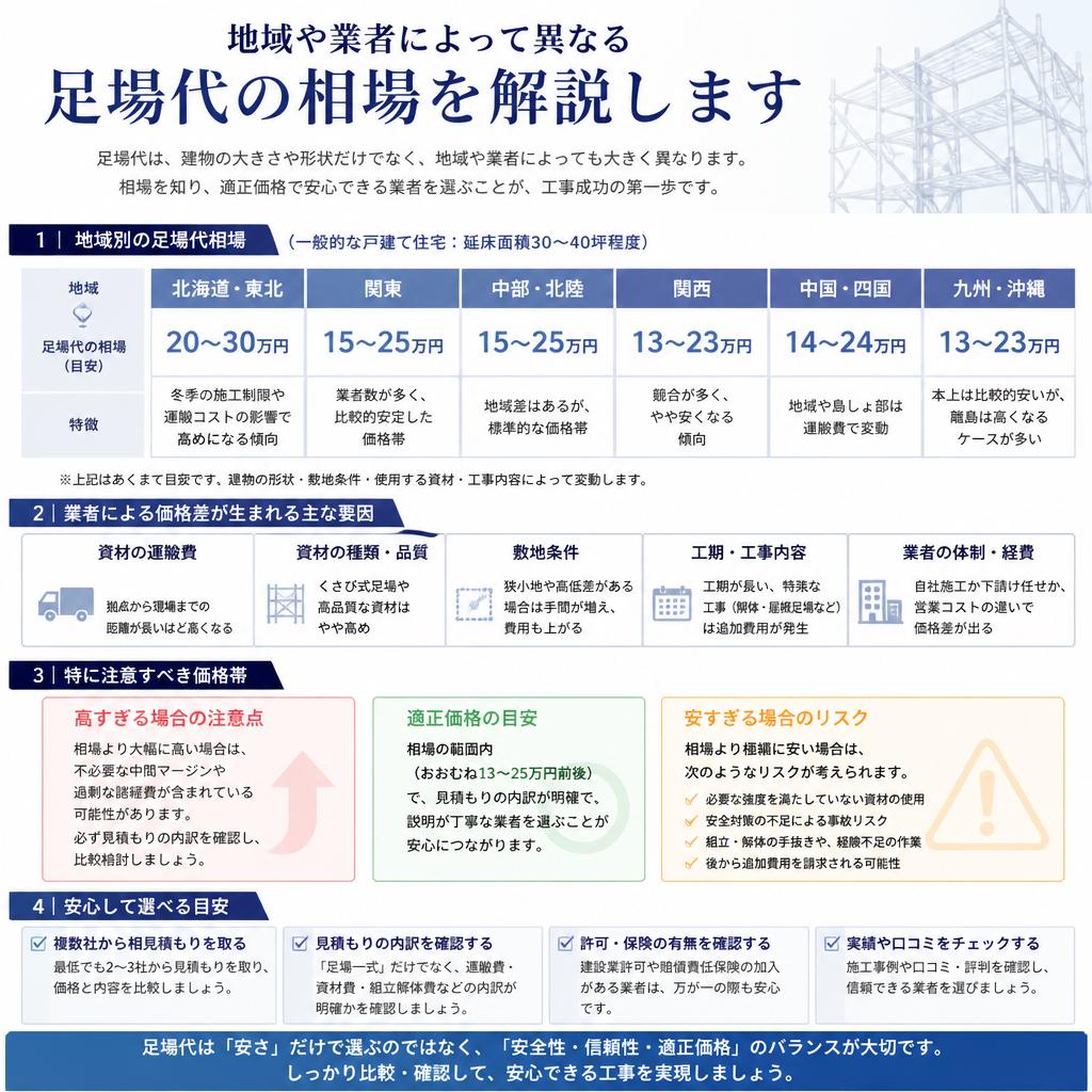 相場を知ろう！足場代の平均価格