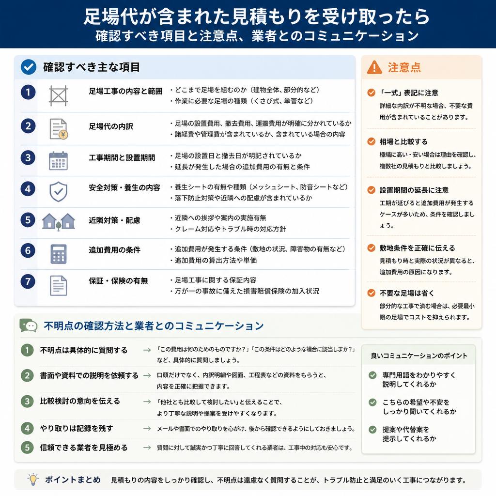見積もり時に注意すべきポイント